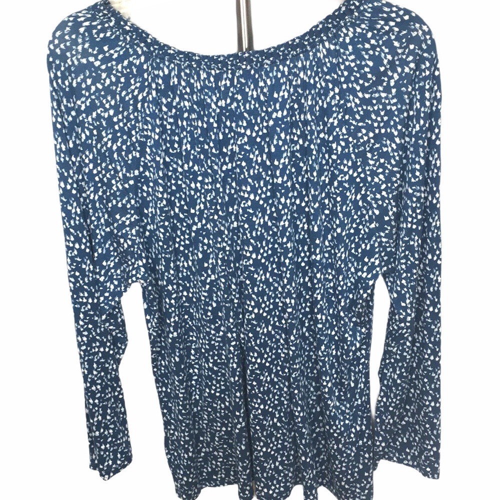 Jaclyn Smith Scoopneck Blue White Blouse - Picture 2 of 5